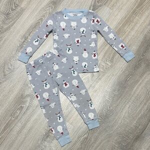 Cozy Snowman Kids Pajamas - Blue